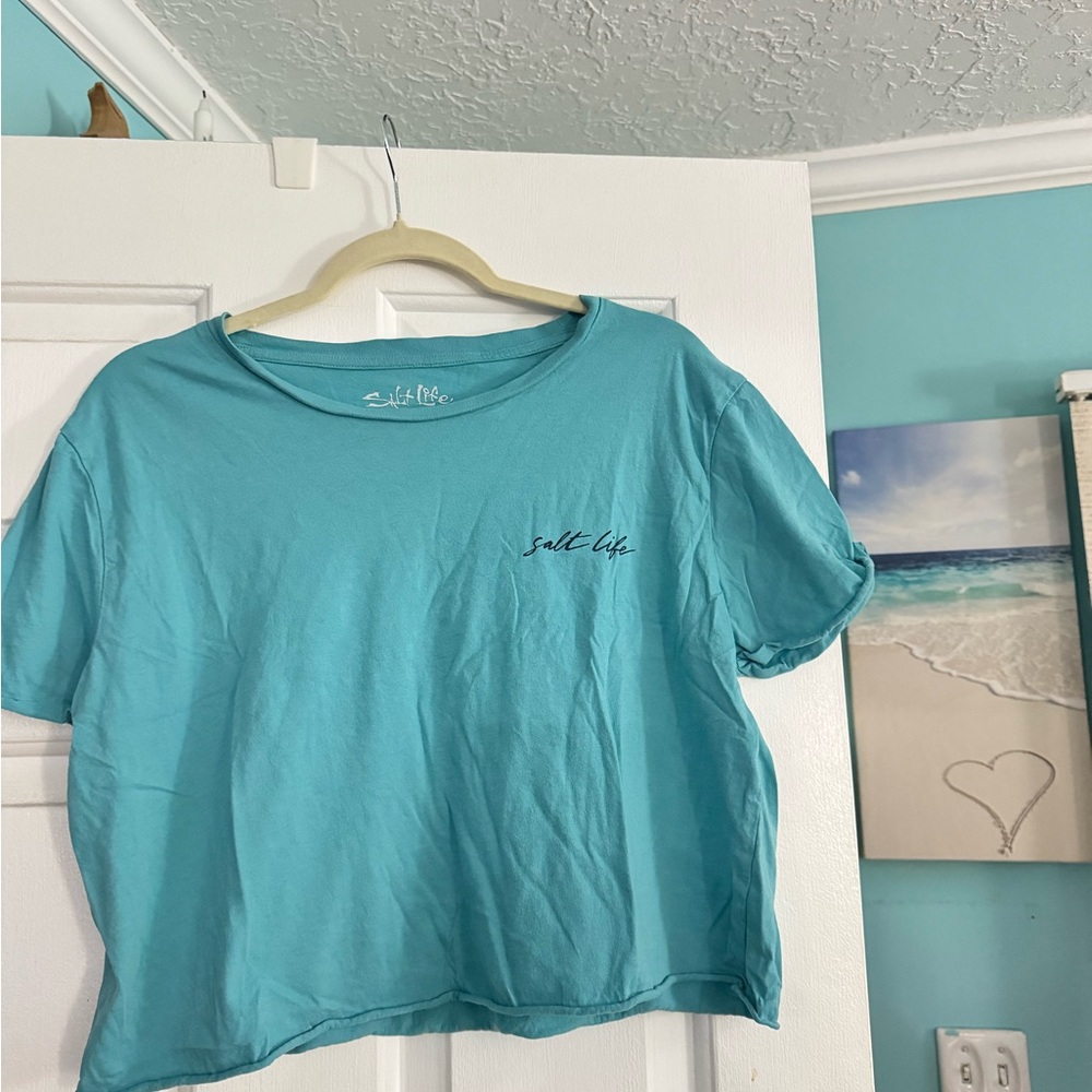 Salt Life Aqua Blue Women's Crop Top